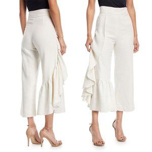 NWT Alexis "Lainey" Wide Leg Ruffle Cream Pants